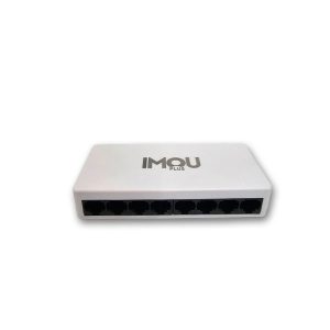 سوییچ شبکه 8 پورت ایمو پلاس مدل IM_2005_G با بدنه پلاستیکی، سرعت 10/100/1000Mbps، ظرفیت 10Gbps و نصب آسان؛ مناسب شبکه خانگی، اداری و دوربین مداربسته.